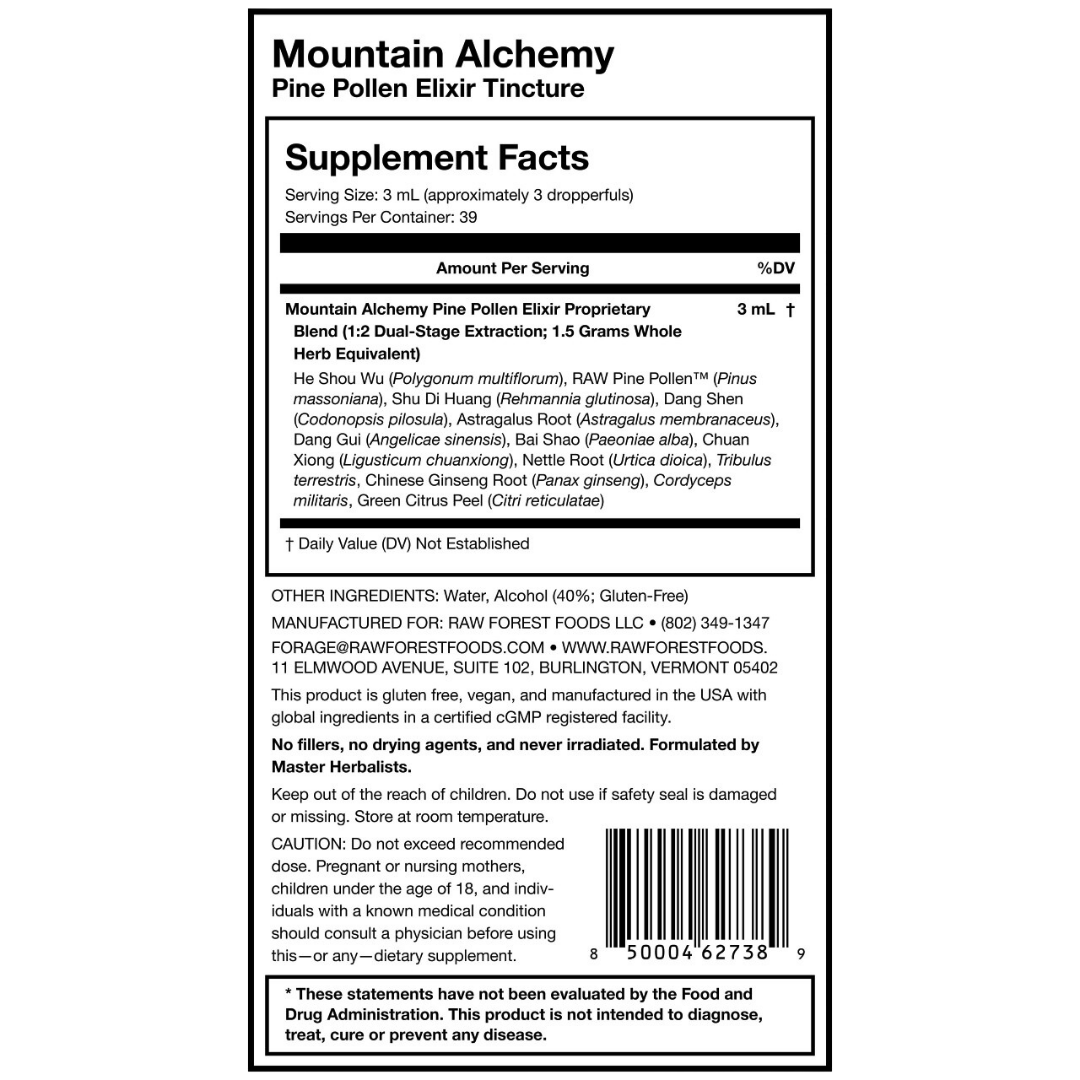 Raw Forest Foods Mountain Alchemy - Pine Pollen Elixir